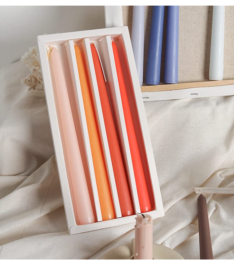 Handmade Spiral Taper Candles – 10" Unscented, Dripless (Set of 4)