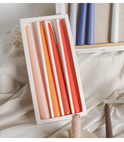 Handmade Spiral Taper Candles – 10" Unscented, Dripless (Set of 4)