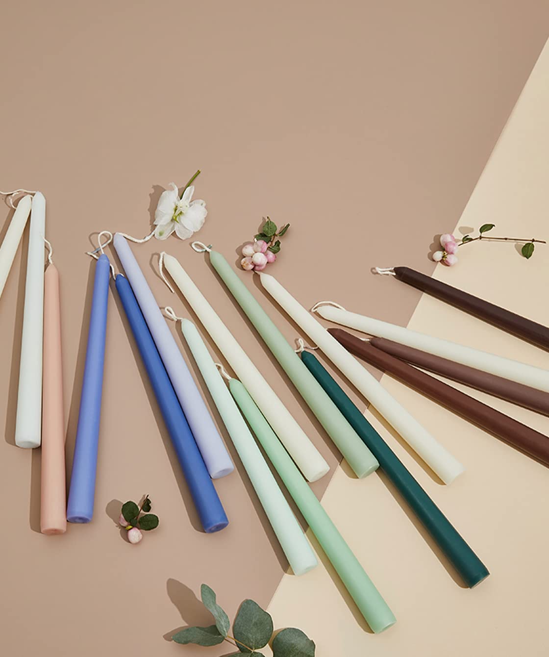 Handmade Spiral Taper Candles – 10" Unscented, Dripless (Set of 4)