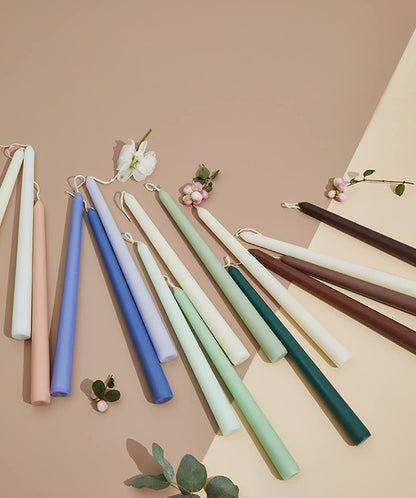 Handmade Spiral Taper Candles – 10" Unscented, Dripless (Set of 4)