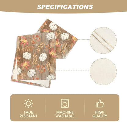Pumpkins Fall Maple Leaves Fall Table Runner