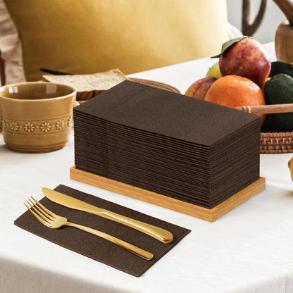 Solid Color Pocket Napkins – 50-Pack Linen-Like Paper Napkins with Silverware Pocket | Soft, Absorbent & Elegant for Dining, Weddings, and Events - Matcha Green