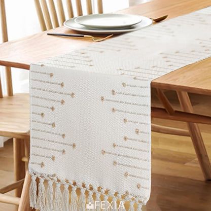 Boho Macrame Table Runner - Rustic Farmhouse Decor for Dining, Events & Holidays