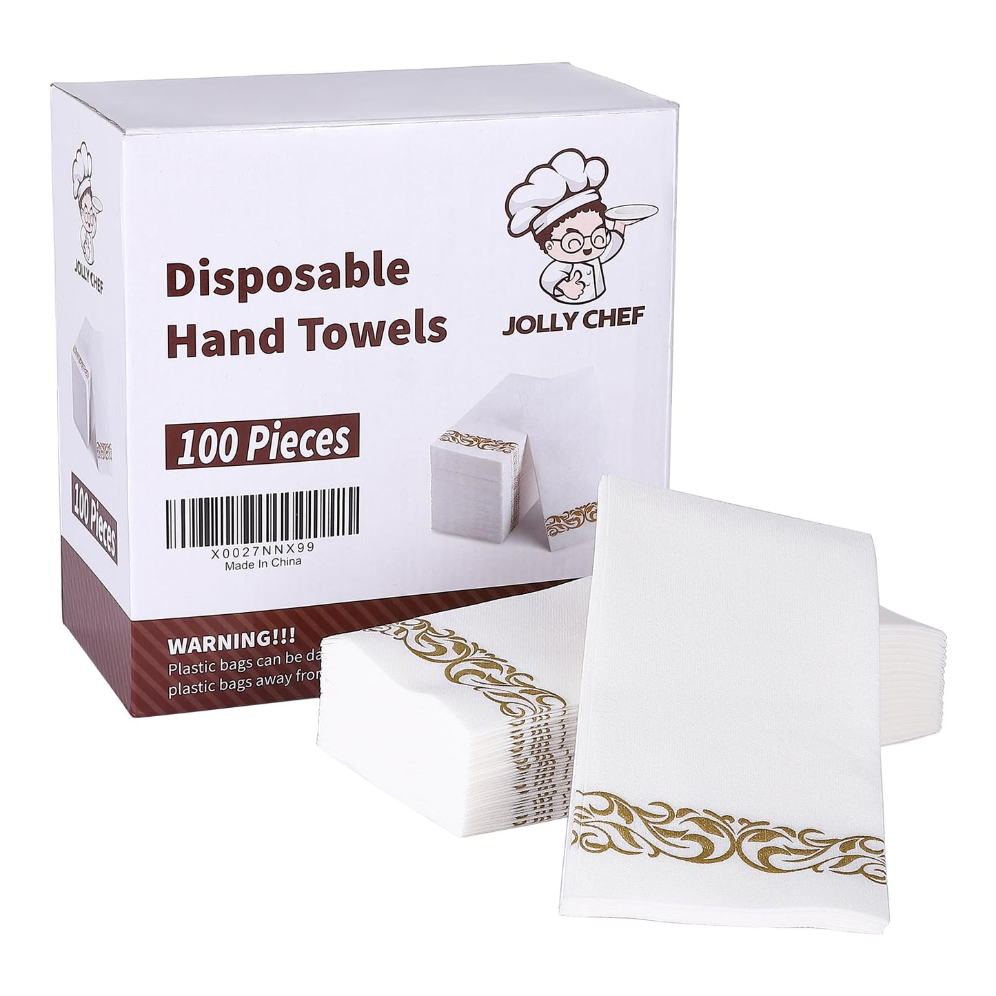 Luxury Disposable Hand Towels – Linen-Feel Paper Guest Napkins for Guest at Weddings, Dinner Parties & Events | Pack of 100