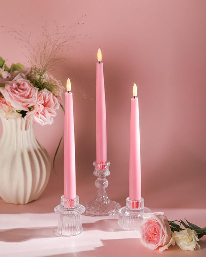 Black Wax Drip Flameless Taper Candles – Set of 6 LED Candles with Remote Control