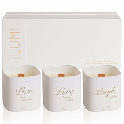 Luxury Scented Soy Candle Set – Canadian Cedar, Black Amber & Sandalwood (3-Pack)