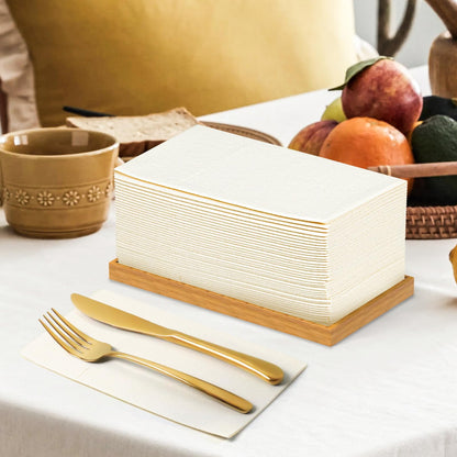 Solid Color Pocket Napkins – 50-Pack Linen-Like Paper Napkins with Silverware Pocket | Soft, Absorbent & Elegant for Dining, Weddings, and Events - Matcha Green