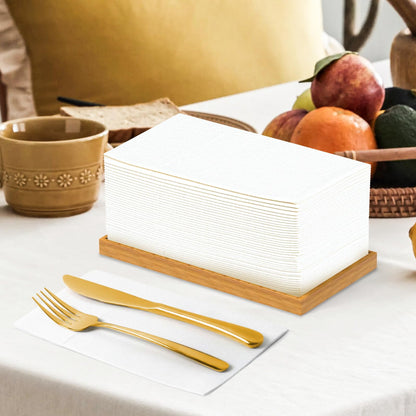 Solid Color Pocket Napkins – 50-Pack Linen-Like Paper Napkins with Silverware Pocket | Soft, Absorbent & Elegant for Dining, Weddings, and Events - Matcha Green