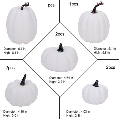 White & Gold Artificial Harvest Pumpkins – 16-Piece Fall Décor Set
