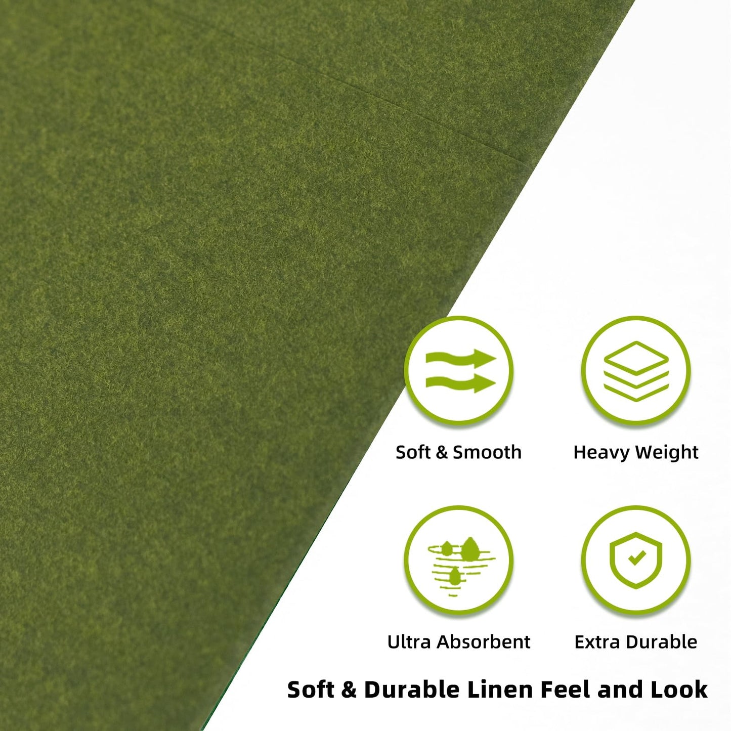 Solid Color Pocket Napkins – 50-Pack Linen-Like Paper Napkins with Silverware Pocket | Soft, Absorbent & Elegant for Dining, Weddings, and Events - Matcha Green