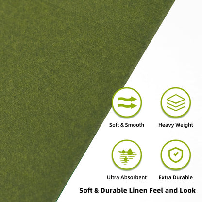 Solid Color Pocket Napkins – 50-Pack Linen-Like Paper Napkins with Silverware Pocket | Soft, Absorbent & Elegant for Dining, Weddings, and Events - Matcha Green