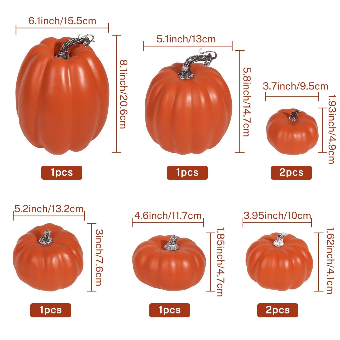 White & Gold Artificial Harvest Pumpkins – 16-Piece Fall Décor Set