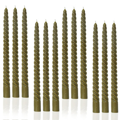 Handmade Spiral Taper Candles – 10" Unscented, Dripless (Set of 4)