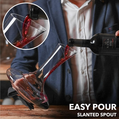 Crystal Wine Decanter - Red Wine Carafe with Aerator – 750ML