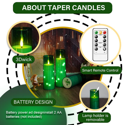 Flameless Mood Lighting Candle Set with Embedded String Lights