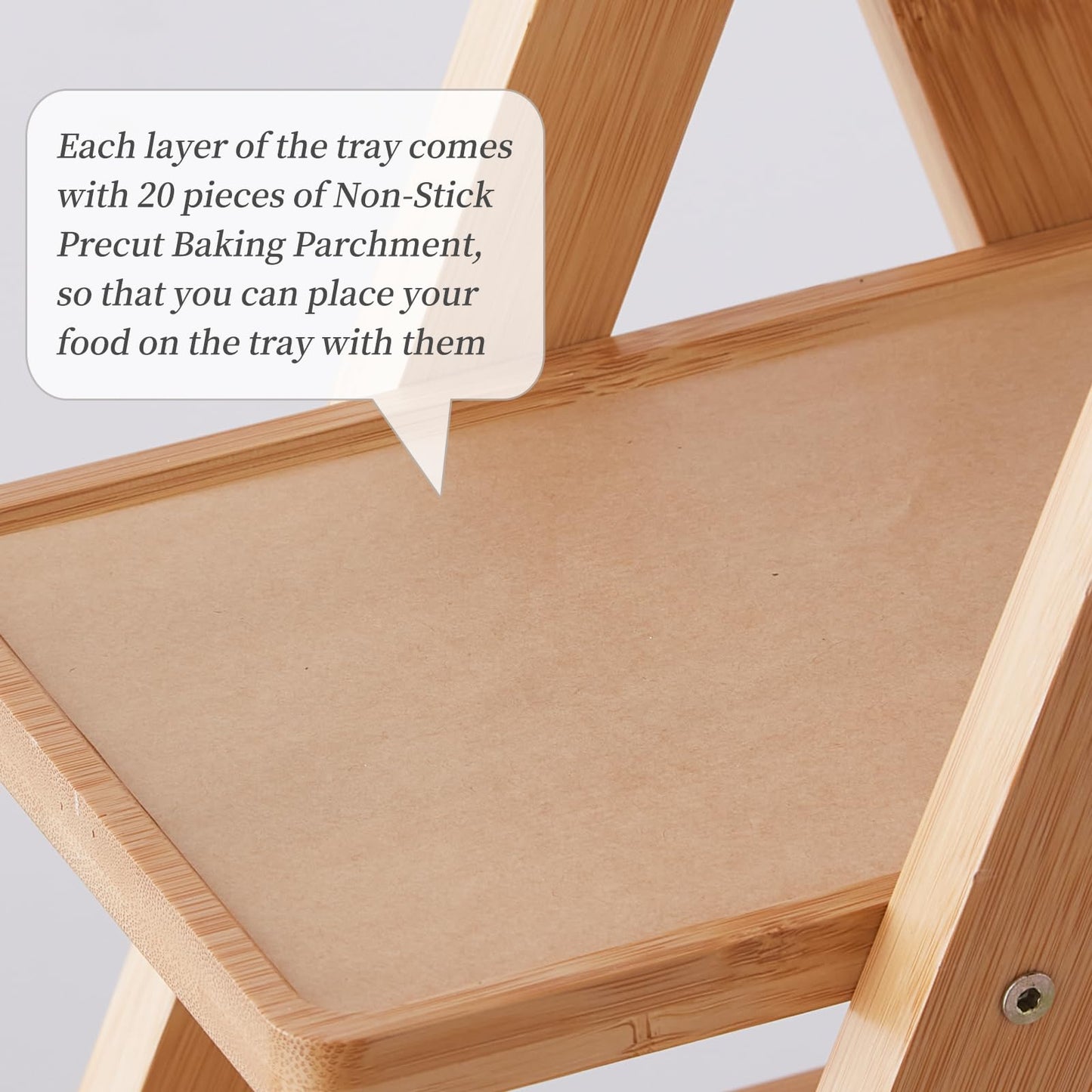 3-Tier Bamboo Cupcake Stand with– Reinforced Dessert Display Tray for Parties, Events, and Home Use