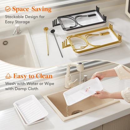 Clear Plastic Serving Tray – BPA-Free Shatterproof PET Dessert Stand for Parties, Weddings & Events | Space-Saving Display with Non-Slip Base