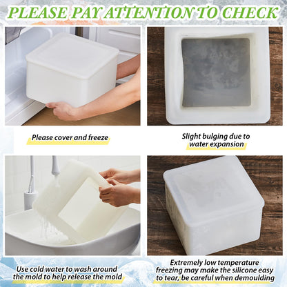 Champagne Ice Bucket Set with Silicone Ice Mold & Draining Racks – Acrylic Drink Chiller for Parties, Weddings & Celebrations