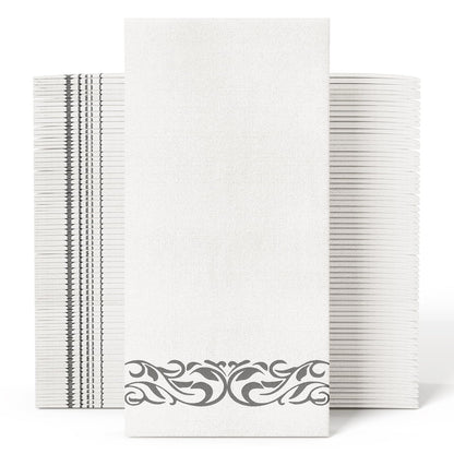Luxury Disposable Hand Towels – Linen-Feel Paper Guest Napkins for Guest at Weddings, Dinner Parties & Events | Pack of 100
