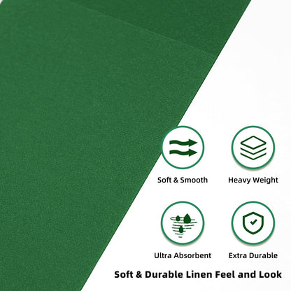 Solid Color Pocket Napkins – 50-Pack Linen-Like Paper Napkins with Silverware Pocket | Soft, Absorbent & Elegant for Dining, Weddings, and Events - Matcha Green