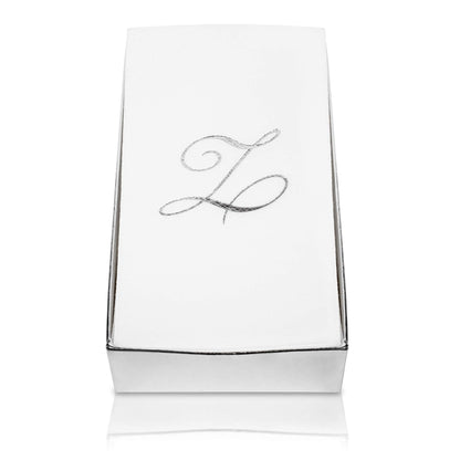 Monogrammed Disposable Napkins – Linen-Feel Paper Guest Hand | Gold or Silver Letter