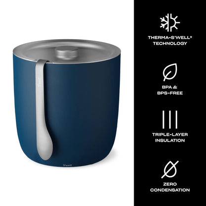 AestheticTriple-Layered Ice Bucket with Tongs – Vacuum-Insulated, Stainless Steel, Condensation-Free