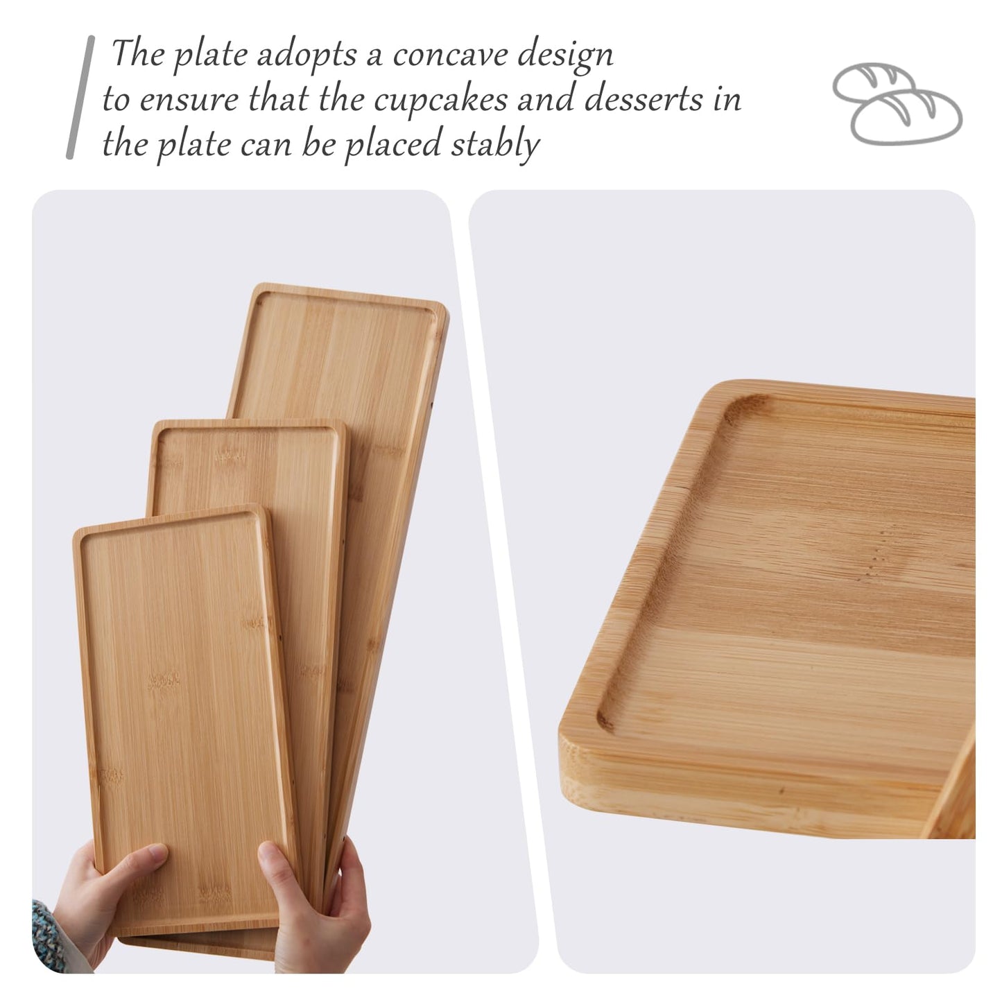 3-Tier Bamboo Cupcake Stand with– Reinforced Dessert Display Tray for Parties, Events, and Home Use