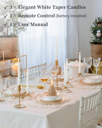 Black Wax Drip Flameless Taper Candles – Set of 6 LED Candles with Remote Control
