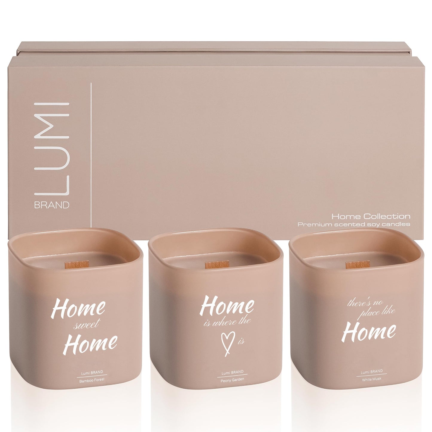 Luxury Scented Soy Candle Set – Canadian Cedar, Black Amber & Sandalwood (3-Pack)
