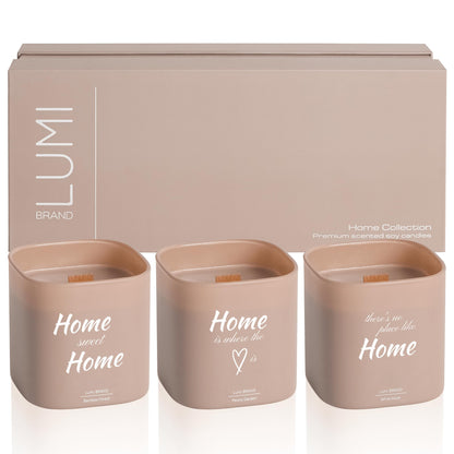 Luxury Scented Soy Candle Set – Canadian Cedar, Black Amber & Sandalwood (3-Pack)