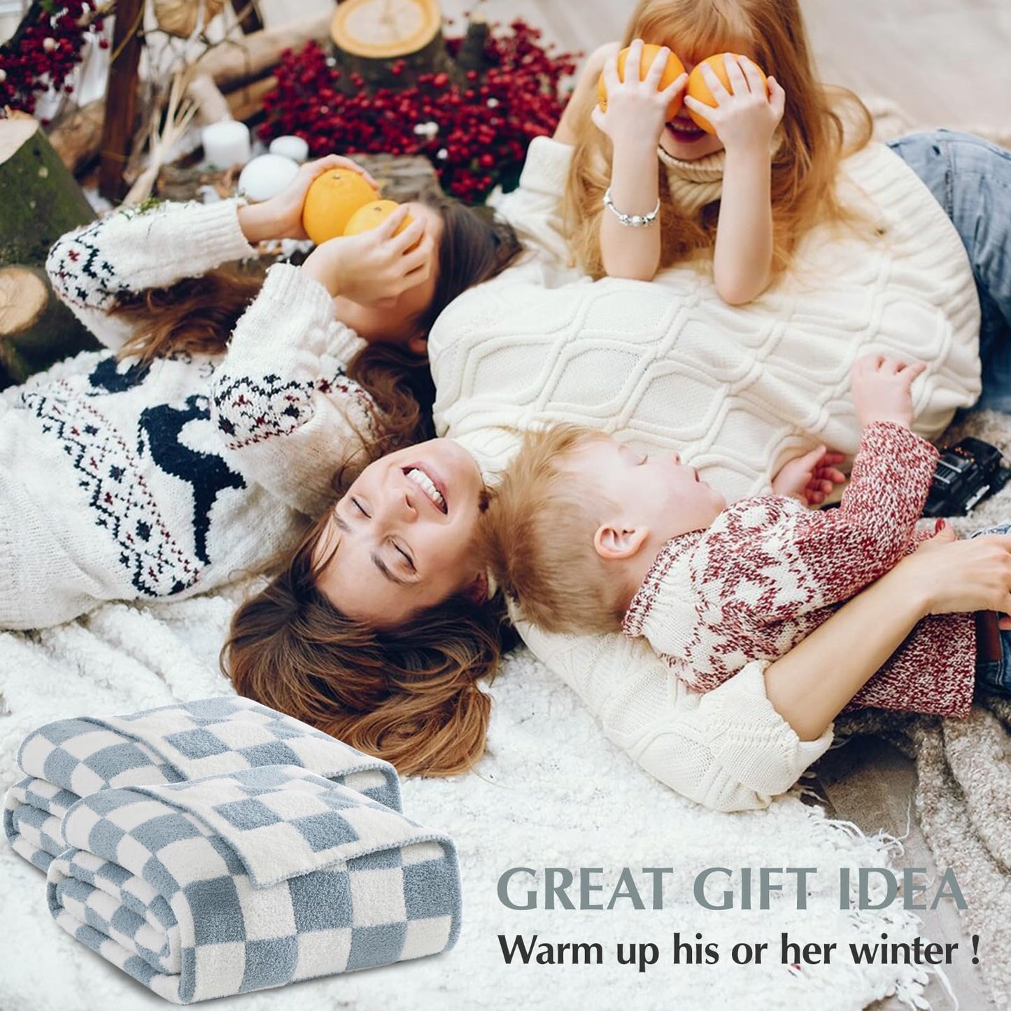 Cozy Checkered Throw Blanket