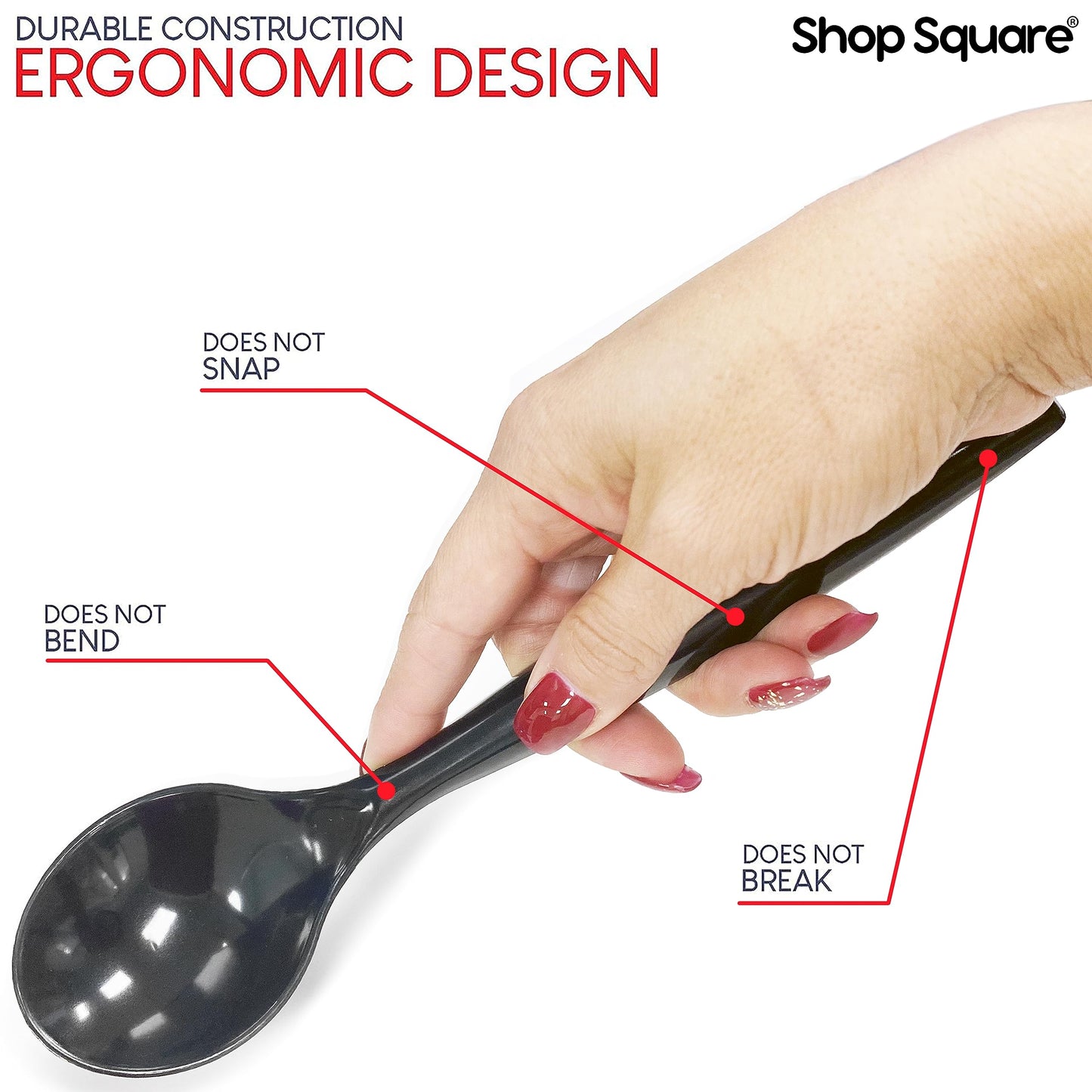 Durable Plastic Serving Utensils Set – 10" Serving Fork, Spoon & 6" Tongs | BPA-Free, Reusable or Disposable | Perfect for Parties, Catering & Events