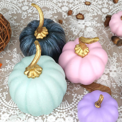 White & Gold Artificial Harvest Pumpkins – 16-Piece Fall Décor Set