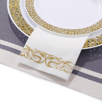 Luxury Disposable Hand Towels – Linen-Feel Paper Guest Napkins for Guest at Weddings, Dinner Parties & Events | Pack of 100