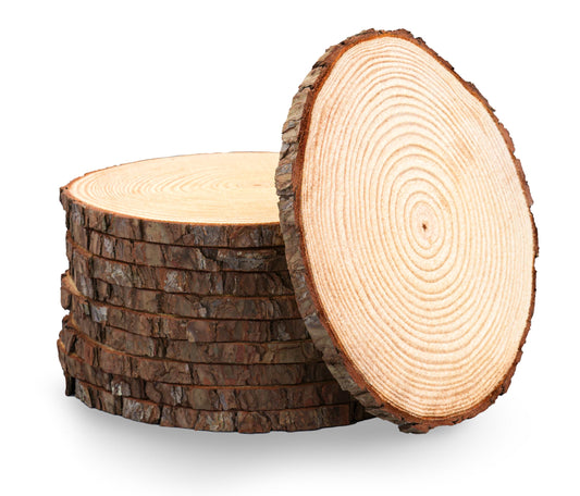 Rustic Centerpiece Rounds for Weddings, Crafts & Home Décor | Kiln-Dried, Sustainable Wood (6 or 10 Pack)