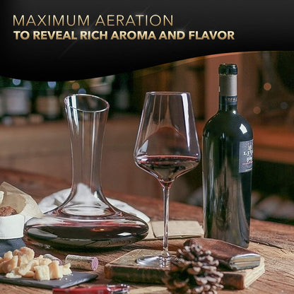 Crystal Wine Decanter - Red Wine Carafe with Aerator – 750ML