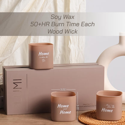 Luxury Scented Soy Candle Set – Canadian Cedar, Black Amber & Sandalwood (3-Pack)