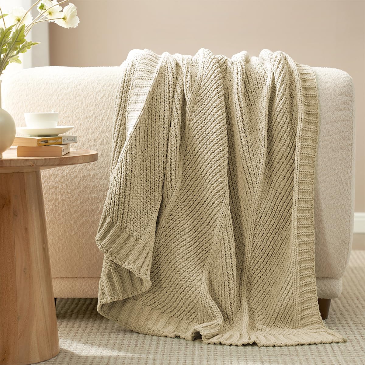 Home Chunky Knit Throw Blanket