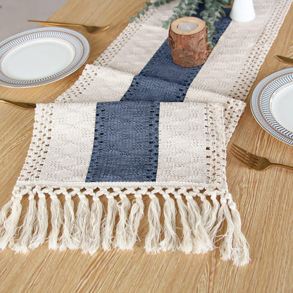 Boho Macrame Table Runner - Rustic Farmhouse Decor for Dining, Events & Holidays