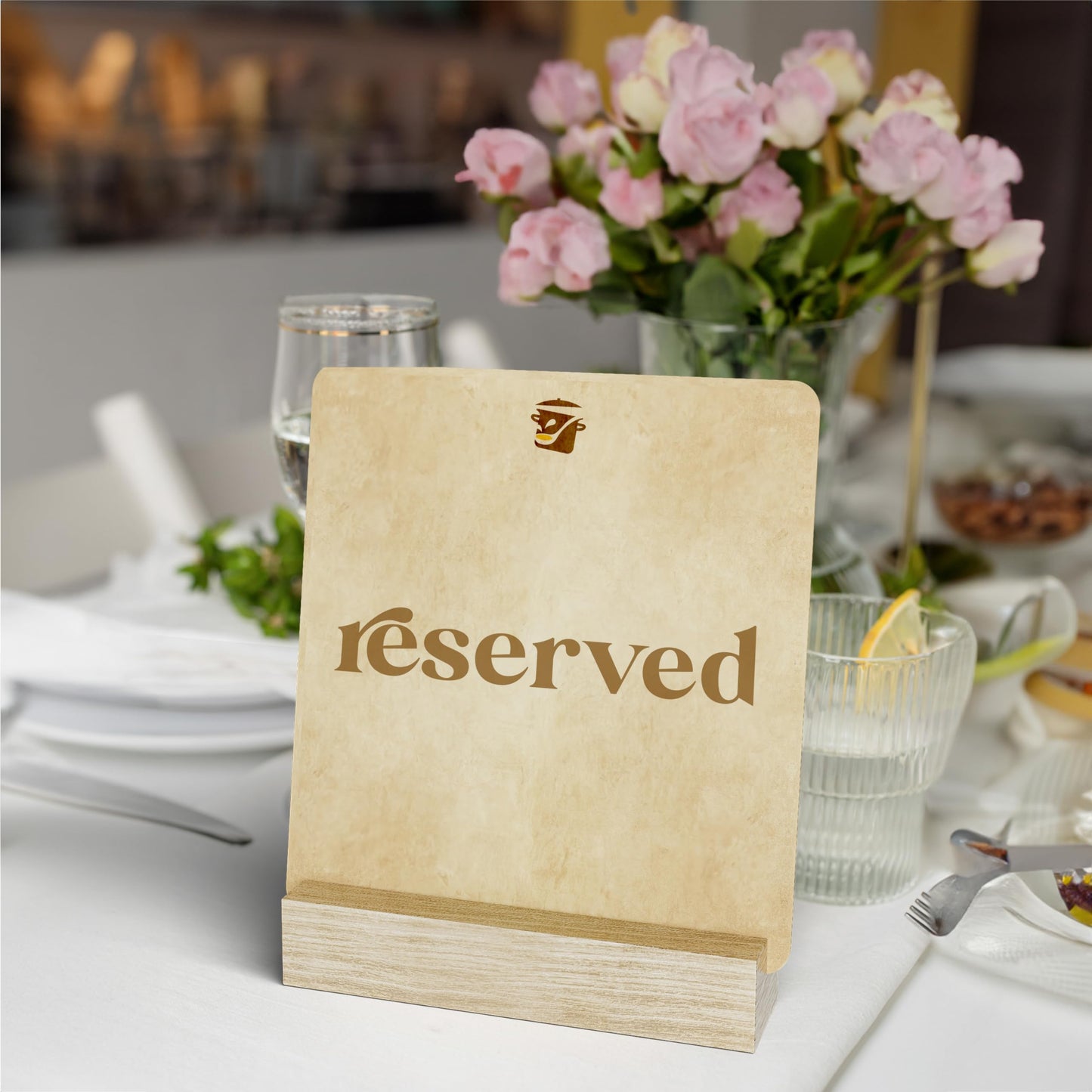 Natural Oak Wood Place Card Holders – Rustic Tabletop Name Holders for Weddings, Events, Parties, Menus & Number Signs