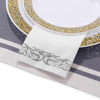 Luxury Disposable Hand Towels – Linen-Feel Paper Guest Napkins for Guest at Weddings, Dinner Parties & Events | Pack of 100