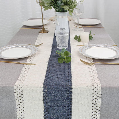 Boho Macrame Table Runner - Rustic Farmhouse Decor for Dining, Events & Holidays