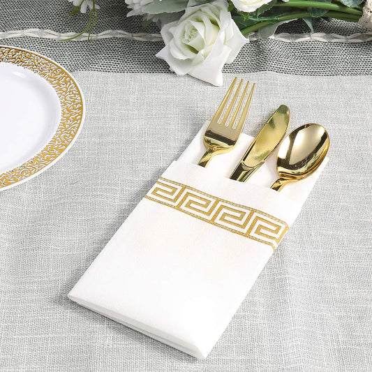 Decorative Disposable Guest Towels – Cloth-Like Paper Napkins with Patterns | Soft, Absorbent & Elegant for Bathroom, Dining & Events - 200 Pack