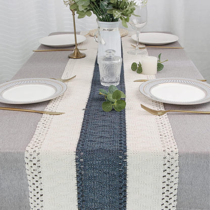 Boho Macrame Table Runner - Rustic Farmhouse Decor for Dining, Events & Holidays