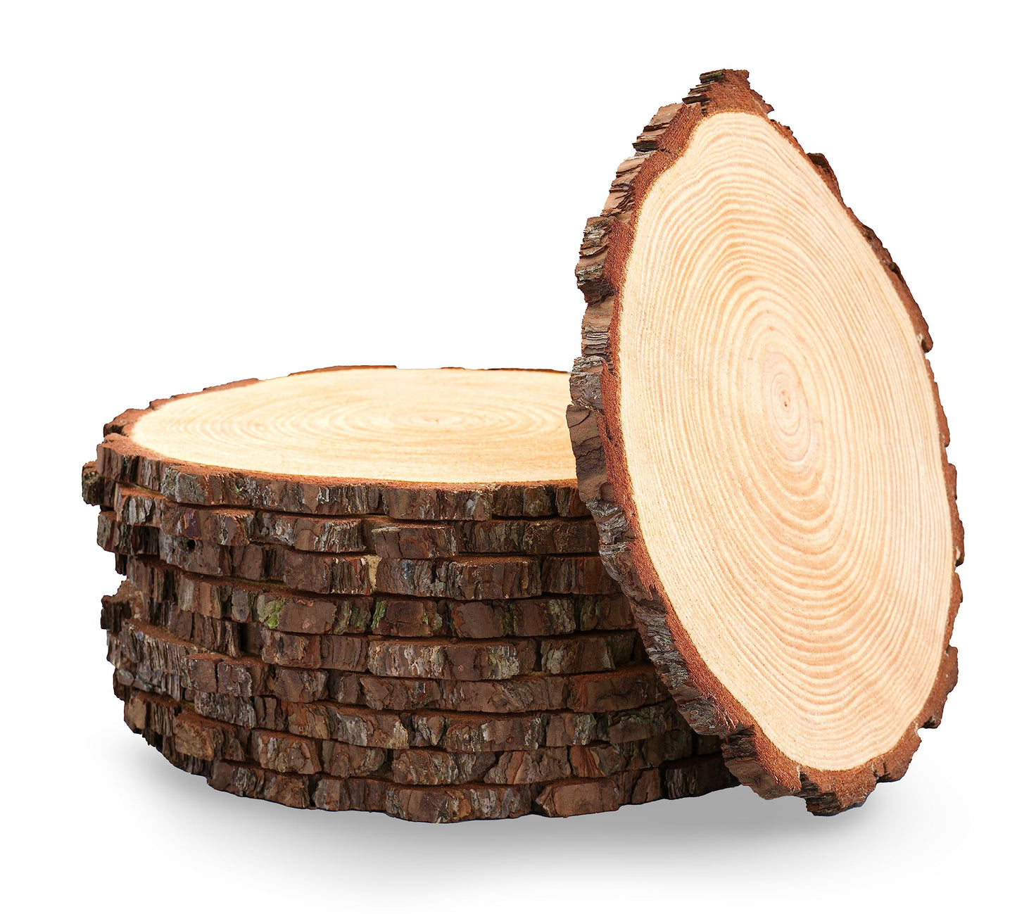 Rustic Centerpiece Rounds for Weddings, Crafts & Home Décor | Kiln-Dried, Sustainable Wood (6 or 10 Pack)