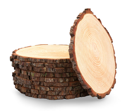 Rustic Centerpiece Rounds for Weddings, Crafts & Home Décor | Kiln-Dried, Sustainable Wood (6 or 10 Pack)